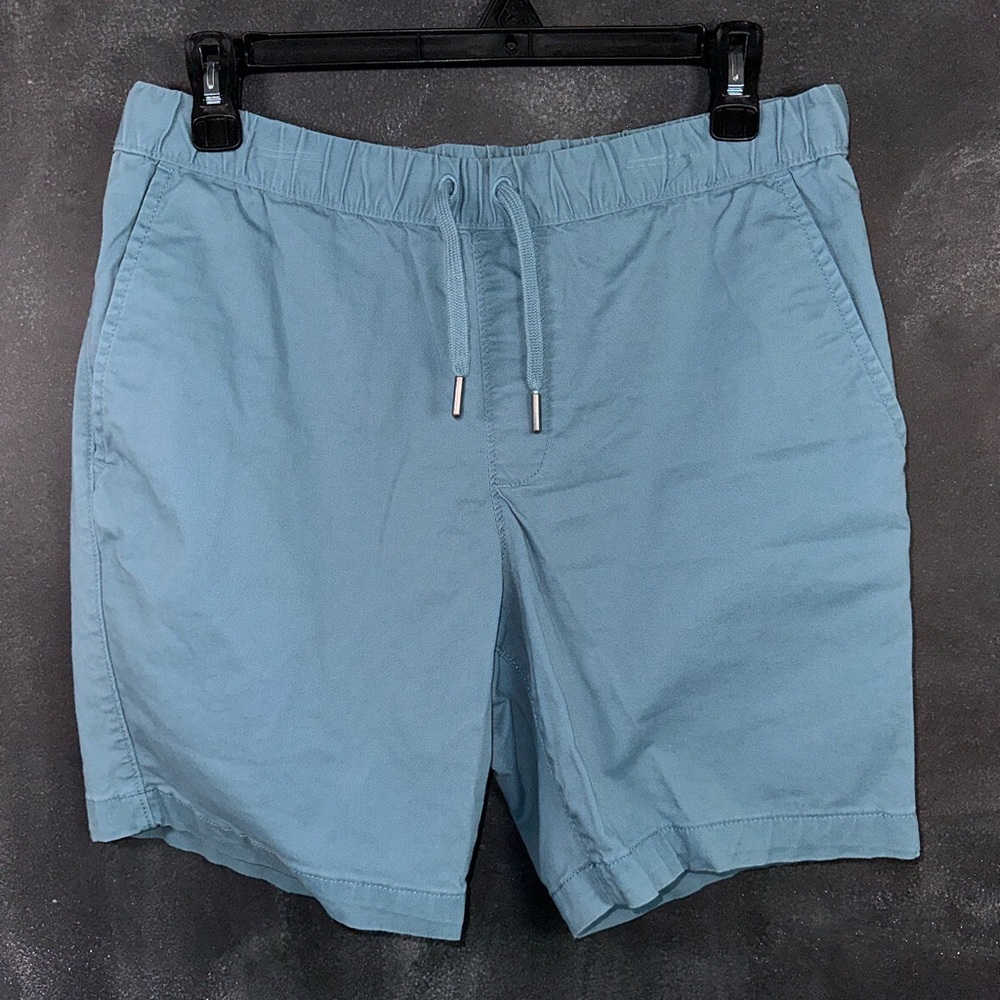 Blue Drawstring Khaki Shorts